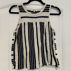Madewell blue and white striped tank top